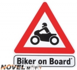 Samolepka na auto - "Biker on board" 