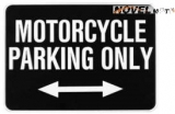 Plechová cedule "Motorcycle parking only"