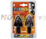 Moto-blinkry "Focal" žárovkové černé PÁR, 21W