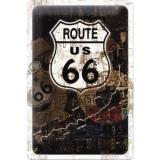 Plechová cedule Route 66 retro