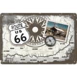 Plechová cedule Route 66 "map"