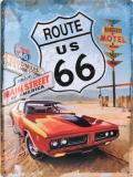 Plechová cedule Route 66 "Car"