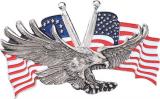 Orel "USA-flag" kovový samolepicí, 7.5x4.4 cm malý