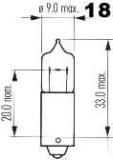 Žárovka 12V H21W 21W (BAY9s) HALOGEN