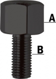 Redukce na zrcátko z M8 na M10, černá (A=10, B=8 mm)