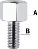 Redukce na zrcátko z M10 na M8, chrom (A=8, B=10 mm)
