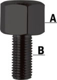 Redukce na zrcátko z M10 na M8, černá (A=8, B=10 mm)