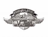 Chromovaný emblém "V-Twin", 11 cm