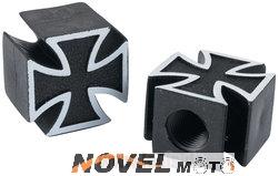 Čepičky na ventilky chopper "Iron cross", pár