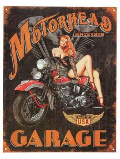 Plechová cedule Legends - "Motorhead Garage"