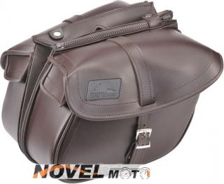 Sedlové moto-brašny Iron Horse "Compact", pár HNĚDÉ - výprodej
