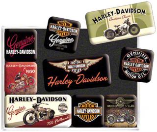 Magnety Harley-Davidson, set 9 ks