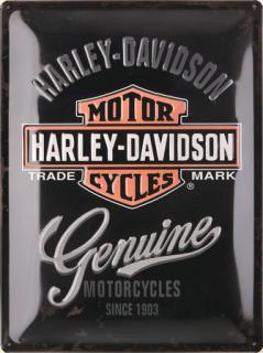 Plechová cedule Harley-Davidson "Genuine"