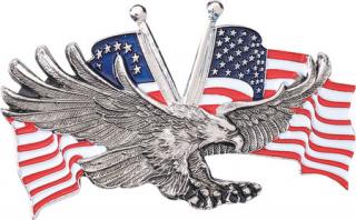 Orel "USA-flag" kovový samolepicí, 7.5x4.4 cm malý