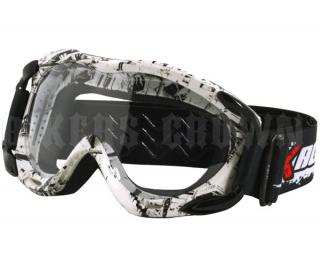 Motokrosové brýle MX Agresive T7028, White/black