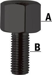 Redukce na zrcátko z M8 na M10, černá (A=10, B=8 mm)