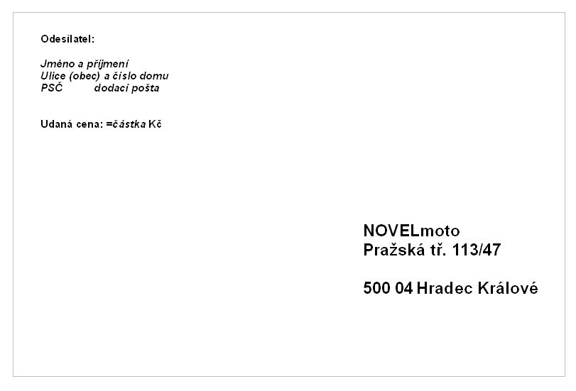 Vzor adresního štítku