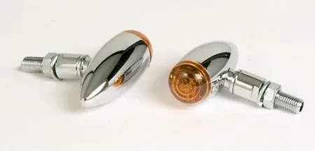 Blinkry na moto "Micro Bullet" černé hladké pár, chopper/cruiser/scrambler