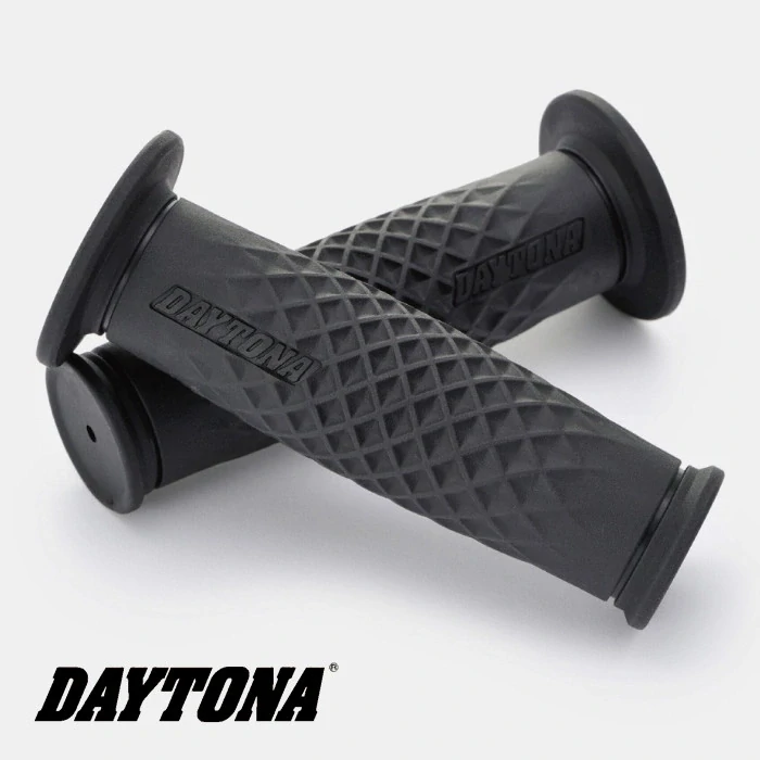 Gumové gripy na motorku/chopper DAYTONA "GGDI-ARC3" černé, 25,4 mm / 12.5 cm