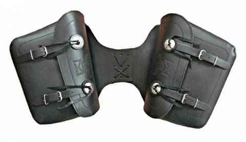 Sedlové kožené brašny na motorku Diablo-Moto 2 x 14L, pár