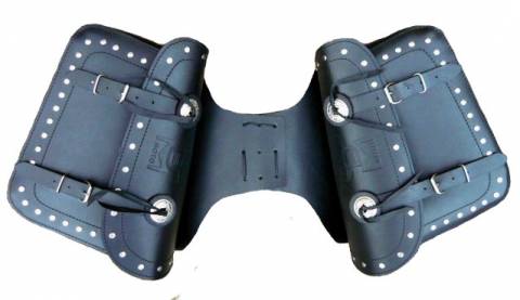 Sedlové kožené brašny na motorku Diablo-Moto 2 x 14L nýtované, pár