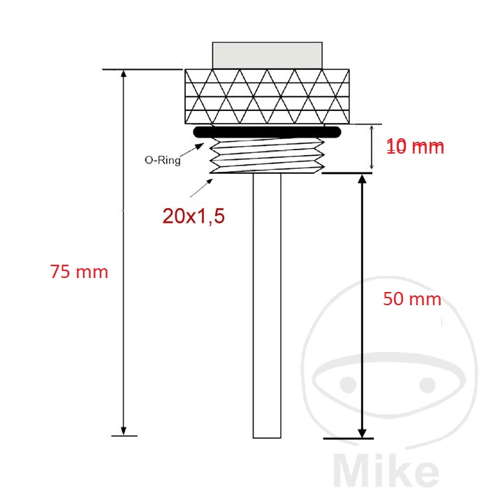 Olejový teploměr černý na moto Royal Enfield (Continental, Himalayan, Interceptor) 