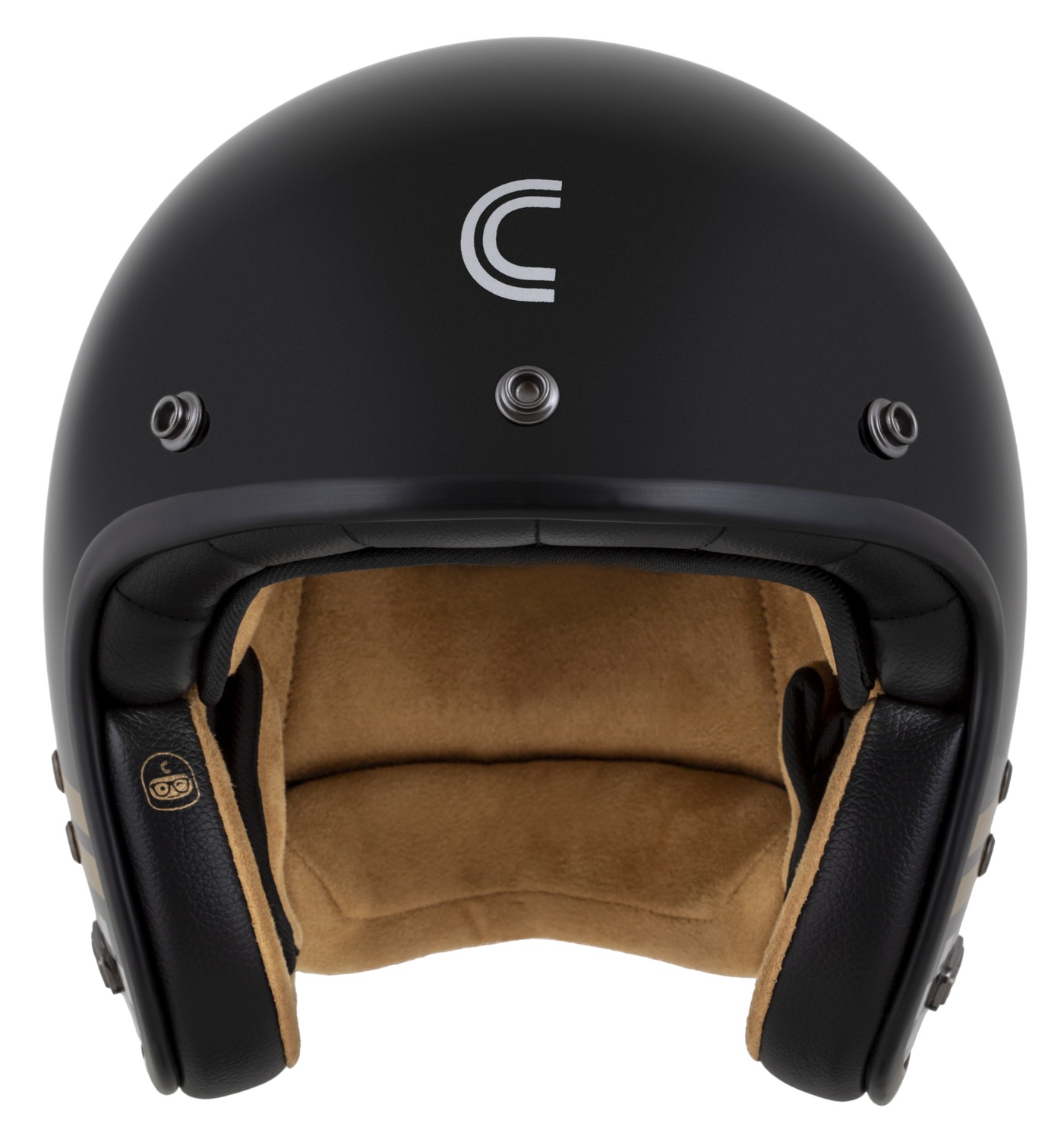 Helma na motorku CASSIDA Eso Forty Nine (černá perleť/zlatá/šedá)