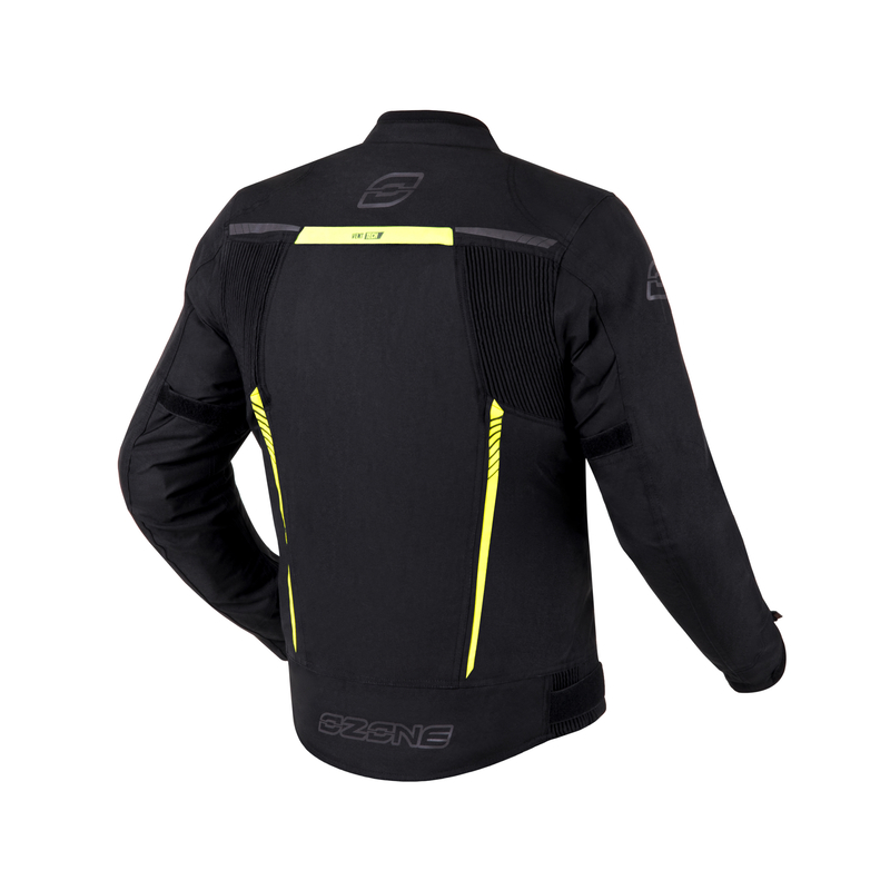 OZONE DELTA IV Black/Fluo Yellow, 3-vrstvá bunda na motorku
