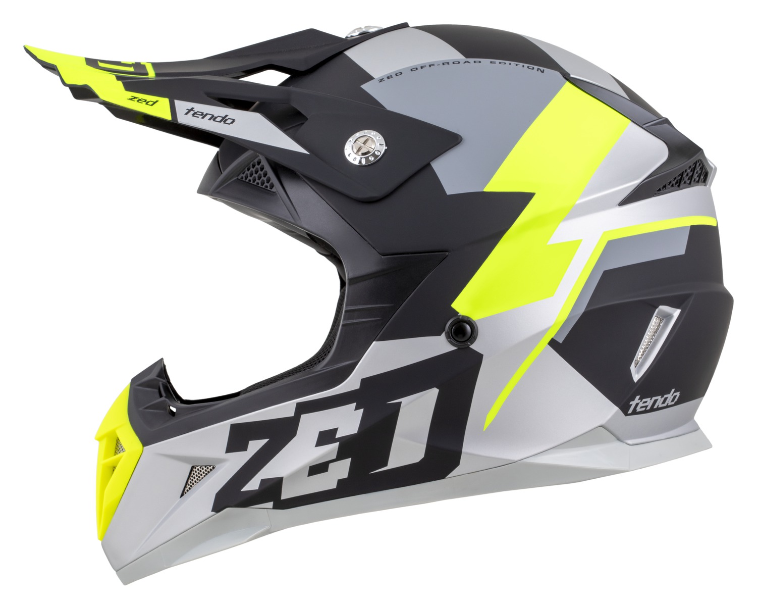 ZED X1.9 TENDO (černá matná/tmavě šedá/světle šedá/žlutá fluo) Motokrosová helma na motorku
