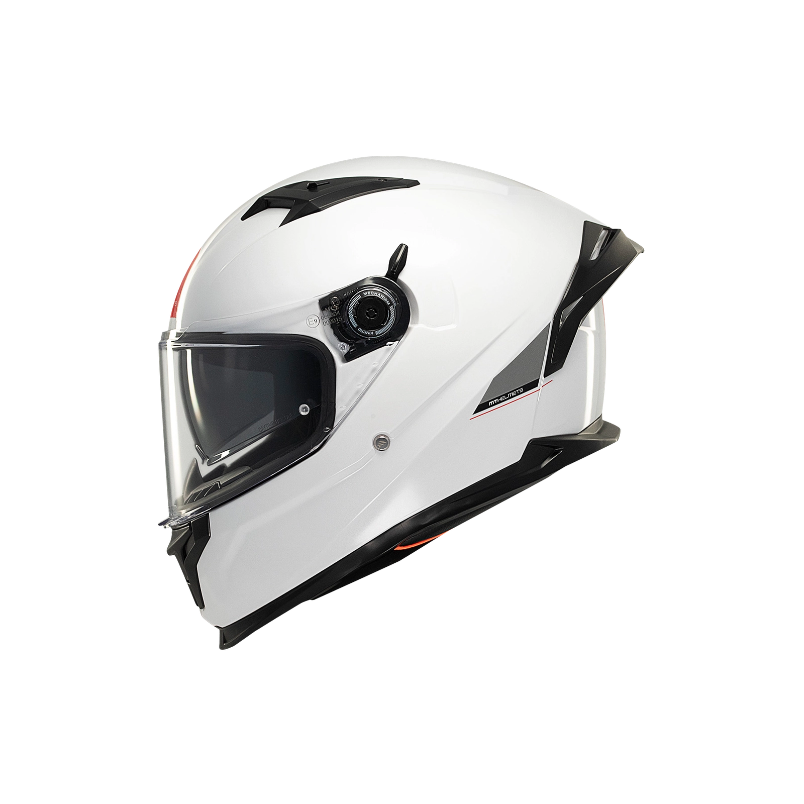 Integrální helma na motorku MT BRAKER SV SOLID A0 bílá lesklá (5 hvězd v nárazovém testu SHARP)