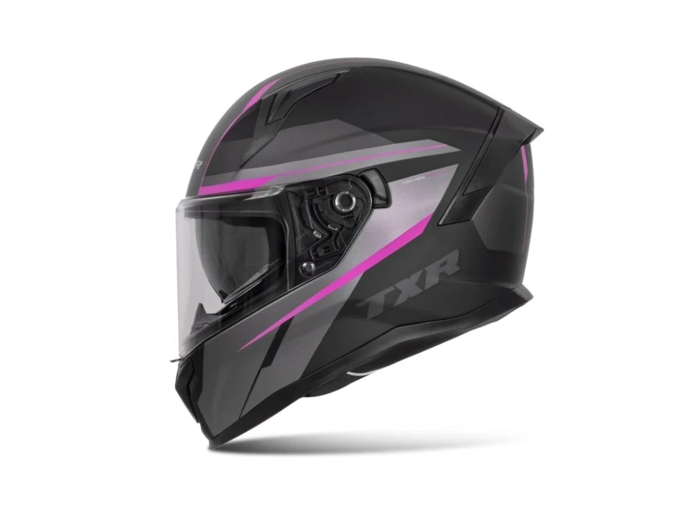 Integrální helma na motorku dámská TXR Raptor černo-šedo-růžová