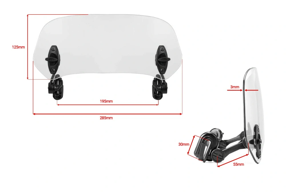 Přídavné plexi/navýšení plexi SEFIS B L, čiré