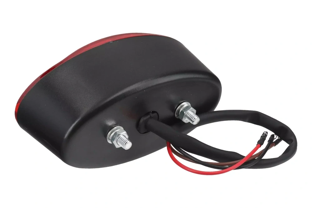 Světlo "Cat-Eye" koncové, 130 x 68 mm černé, červené sklo