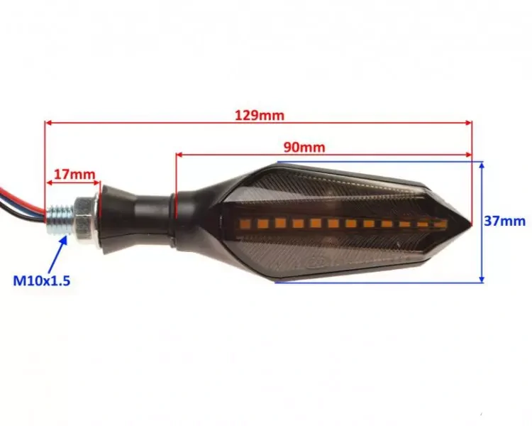 Blinkry na moto Sekvenční s běžícím (dynamickým) světlem LED černé 681182, pár