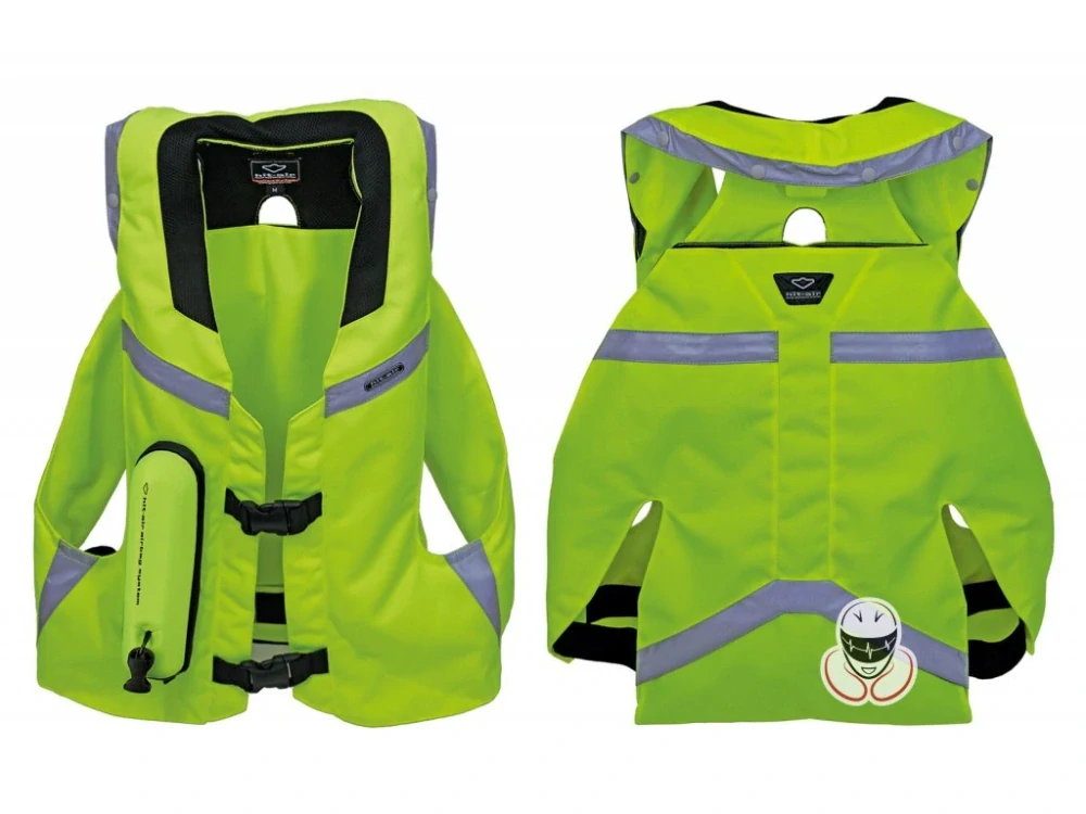 HIT-AIR MLV 2 AIRBAG VESTA na motorku REFLEXNÍ ŽLUTÁ, velikost MEDIUM (S-XL)