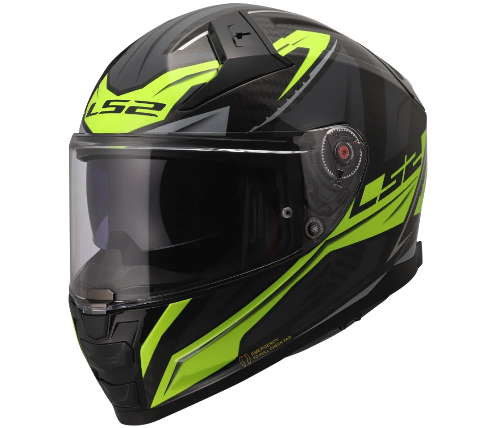 Helma na motorku LS2 FF811 VECTOR II C CARBON SAVAGE Gloss H-V Yellow, lesklá