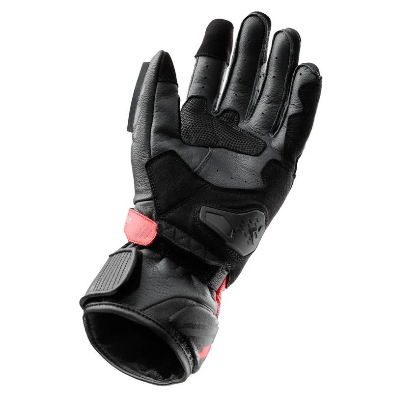 Sportovní rukavice na motorku REBELHORN VIPER BLACK/GREY/FLUO RED