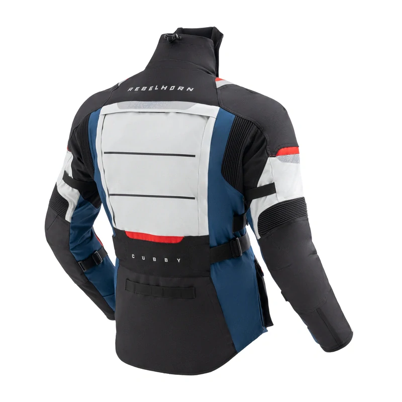 Bunda na motorku textilní REBELHORN CUBBY V BLUE/GREY/RED