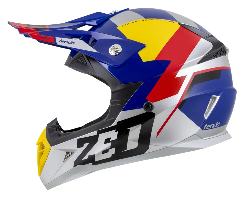 ZED X1.9 TENDO (modrá perleť/červená/žlutá/stříbrná) Motokrosová helma na motorku