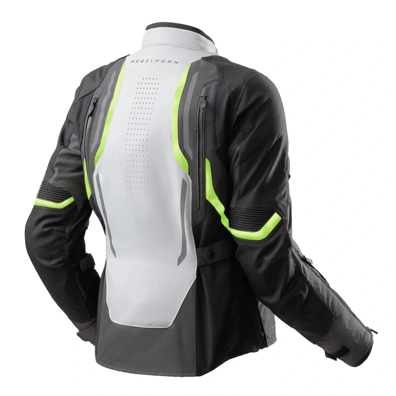 Dámská bunda na motorku Rebelhorn HIKER IV LADY BLACK/GREY/FLO YELLOW