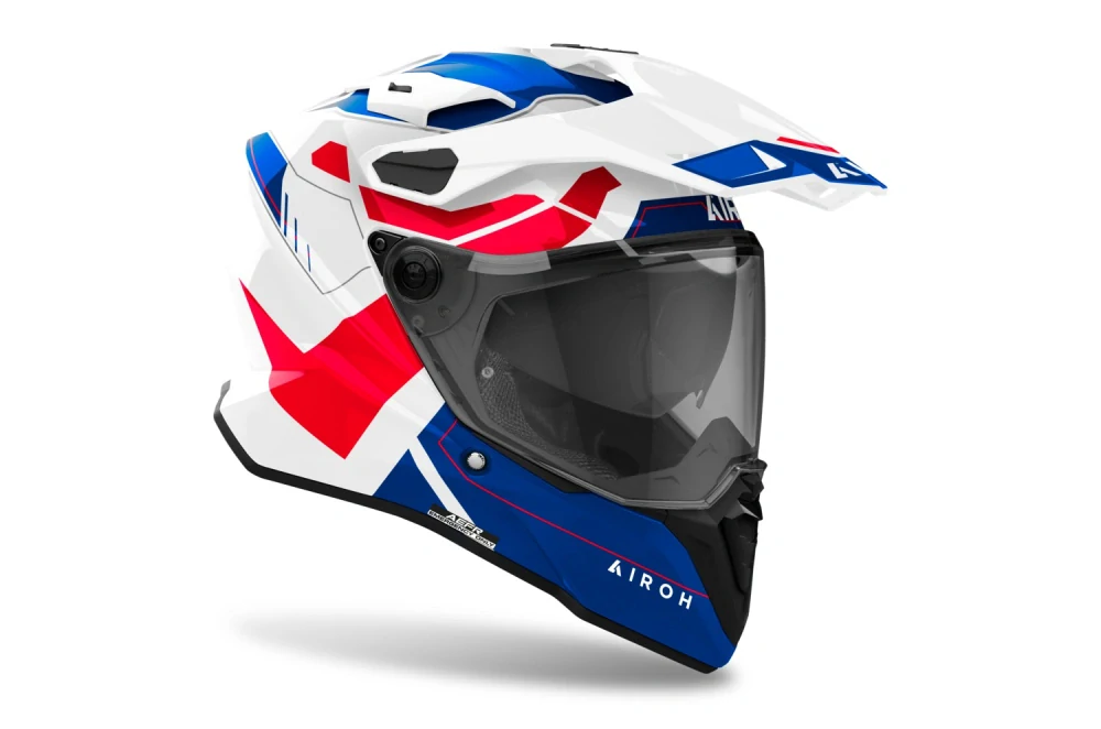Enduro helma na motorku AIROH COMMANDER 2 Reveal (lesklá modrá/červená) 2026