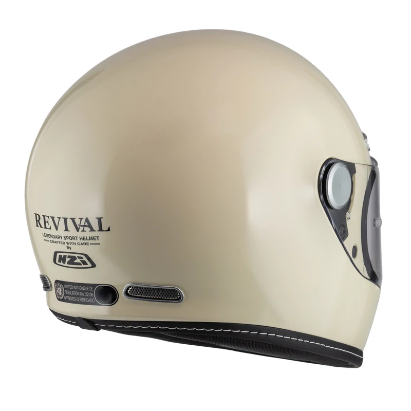 NZI REVIVAL BONE (krémová lesklá), klasická (retro) integrální helma na motorku
