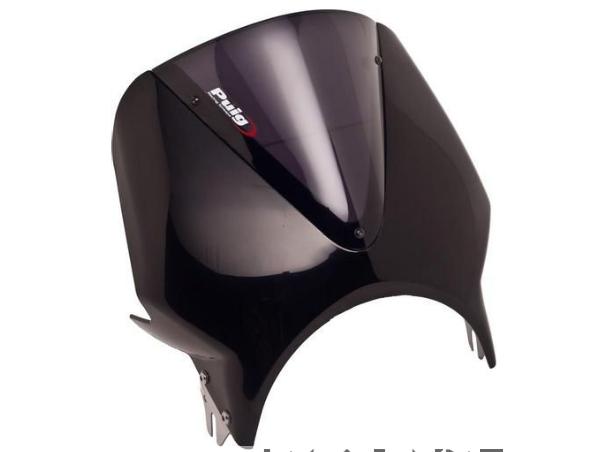 Plexi Puig 005NF VISION s kapotkou, černé/tmavá kouřová plexi na motorku