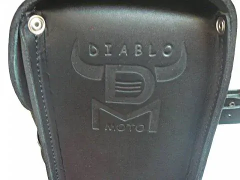 Kožená chopper brašna na nosič/opěrku Diablo-moto Perfecto 
