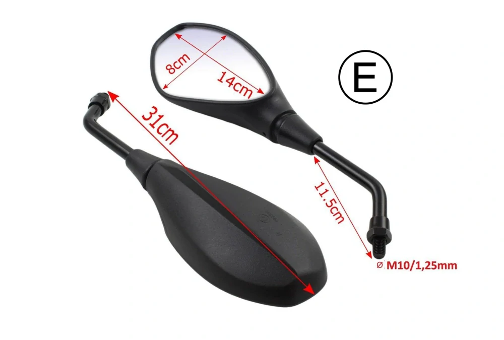 Zrcátka na moto "GS" černé universální, pár 