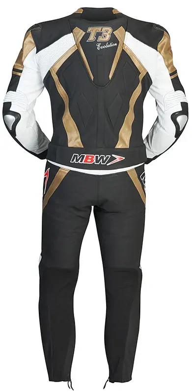 Kožená Moto-kombinéza MBW T3 Evolution Gold 2-dílná DOPRAVA ZDARMA