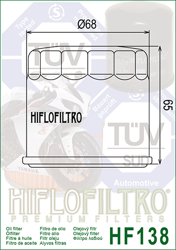 HF 138 - Olejový filtr Hiflo Filtro