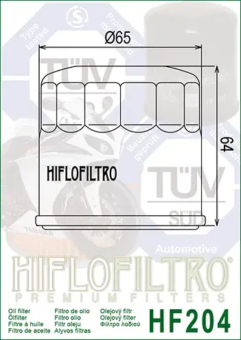 HF 204 - Olejový filtr Hiflo Filtro