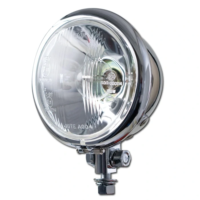 Hlavní Světlo "Bates" malé 4,5" (12 cm) chrom 35/35W, přední světlo na motorku