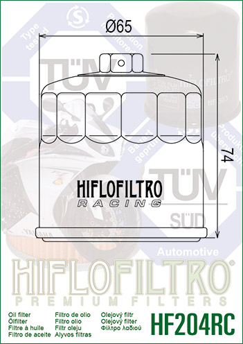 HF 204RC - Olejový filtr Hiflo Filtro RACING